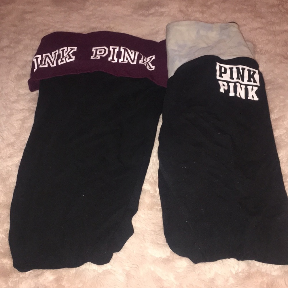 2 pairs of Victoria secret pink leggings